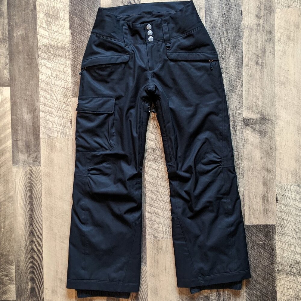 Patagonia Black Flare Pants with Button Detail